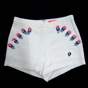 Vo Jeans Women's Fun Color Sequins Dress White Shorts Size Medium  Zipper Close